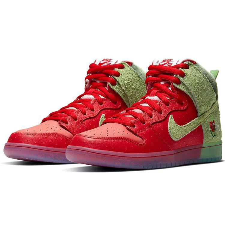 Nike Кроссовки унисекс Dunk High SB Strawberry Cough Red University-Red Spinach-Green CW7093-600