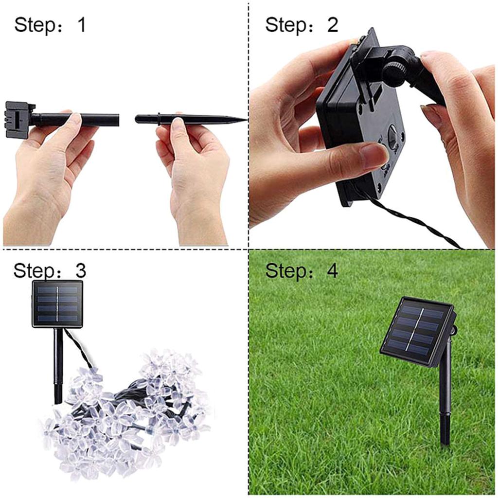 Solar String Lights Christmas Party Garden Outdoor Waterproof Lawn Lighting Decoration Led Flower