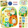 3 In 1 Throwing Bean Bag Game Toy, Lion Forest Theme Collapsible Cornhole Game, Safety Darts And Tic Tac Toe For Indoor And Outdoor Garden Parties