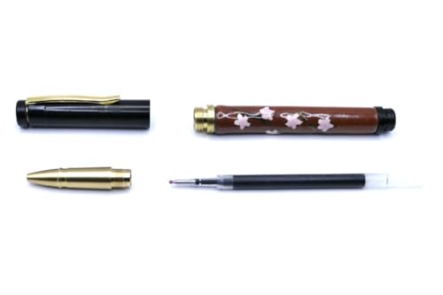 Керамическая шариковая ручка Kiyoteru Craft, стиль колпачка, дизайн с цветами сакуры, красновато-коричневая, CLJ_TBP_209