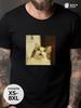 Oversized cotton T-shirt with "Shocked Cat" print