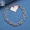 925 Sterling Silver Heart Love Pendant Bracelet Jewelry