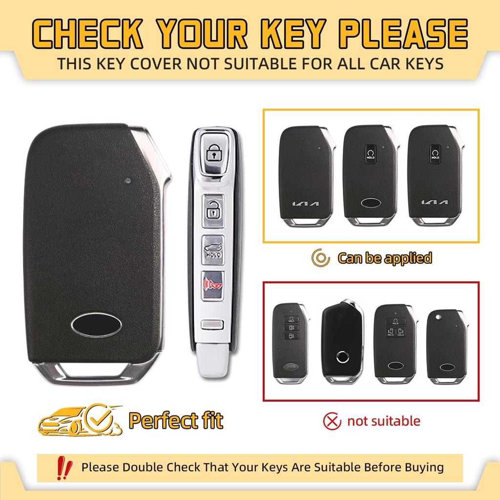 FT FUNTOR For Kia Key Fob Cover,Compatible With Kia Soul Forte Telluride K5 Seltos NIRO Sportage Sorento,5 Buttons TPU For Kia K5 Key Fob Cover With