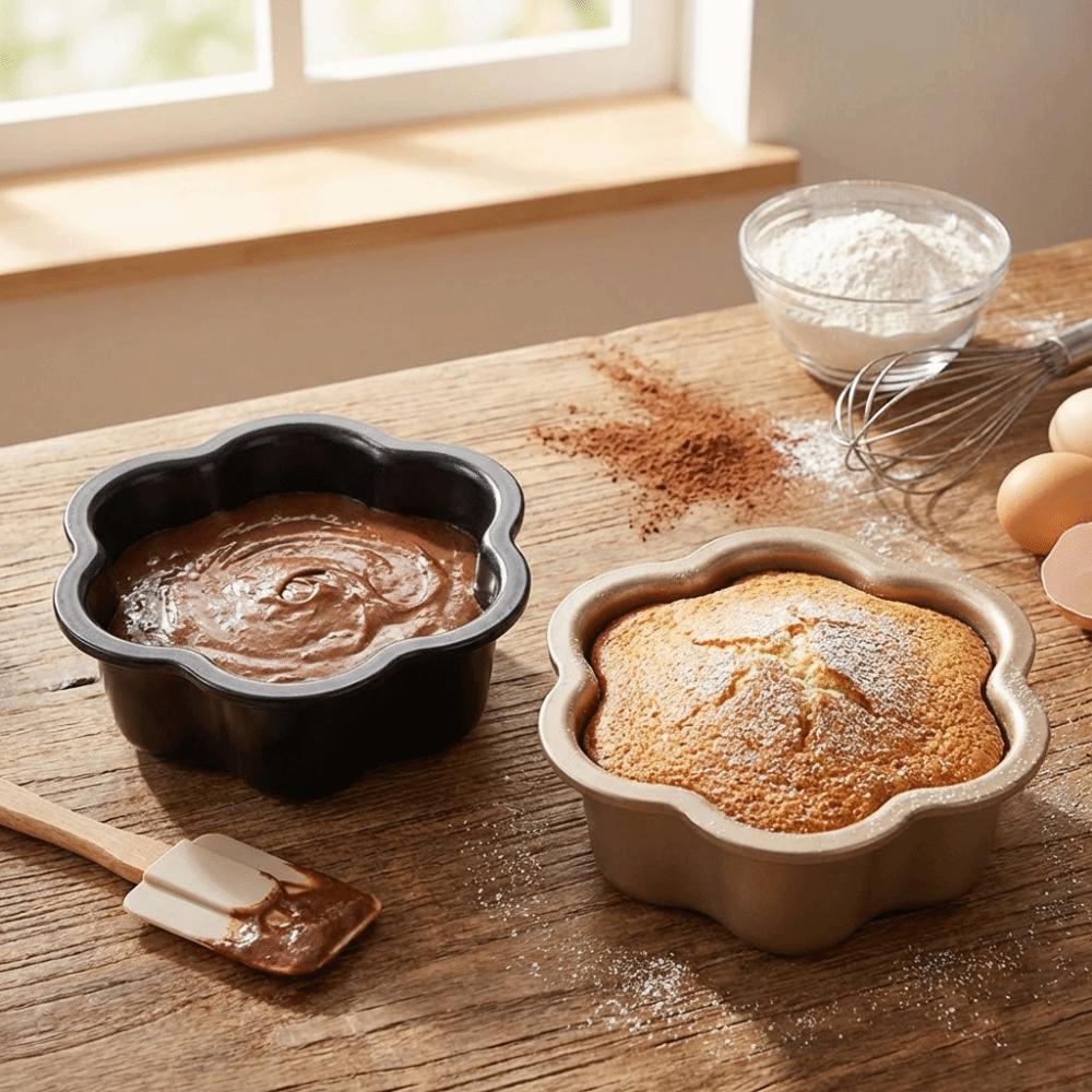 Anti-rust Floral Shape Cake Pan 6/8inch Sponge Cake Mold Non-stick Baking Pan Household