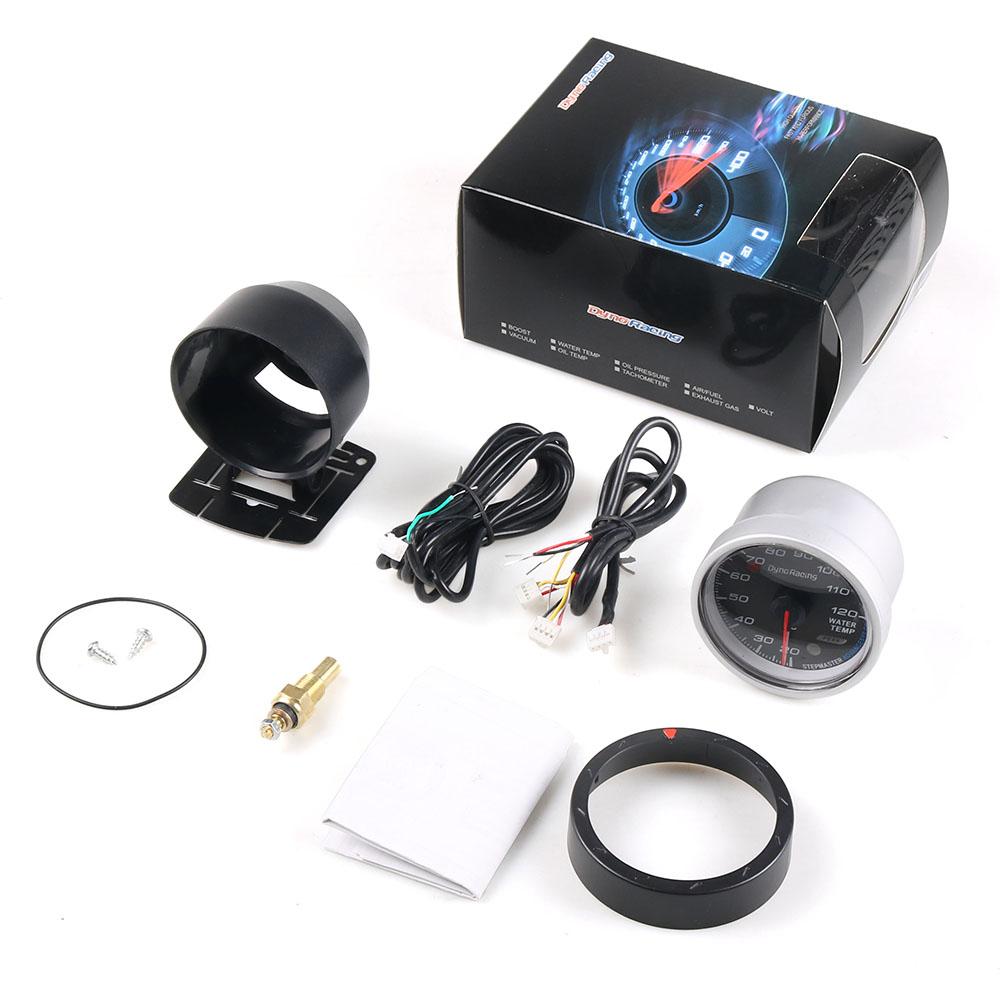 Dynoracing 60MM Car Water Temperature Gauge 20--120 Celsius Water Temp Meter Red & White Lighting Car Gauge With Sensor