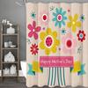 Happy Mother's Day Floral Shower Curtain, Bathroom Decorative Shower Curtain, Waterproof Shower Curtain with Hooks