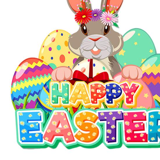 Easter Door Sign Happy Easter Door Welcome Sign Front Door Hanging Decoration with Rope for Wall Home Indoor Outdoor Spring Decor