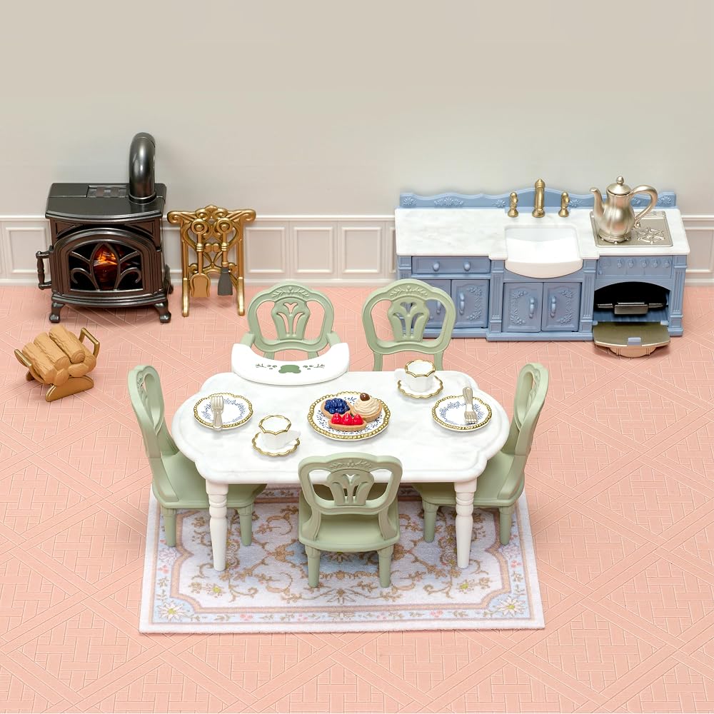 EPOCH Sylvanian Families Elegant Dining Room for Red Roof House Toy Dollhouse SE-215