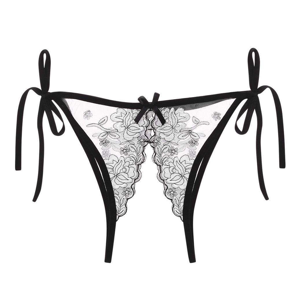 Сексуальное цветочное прозрачное кружево с открытой передней частью и ластовицей для можно носить, показывая перфорированное для повседневного розовый стринг белый стринг синий стринг [XGOPTS]