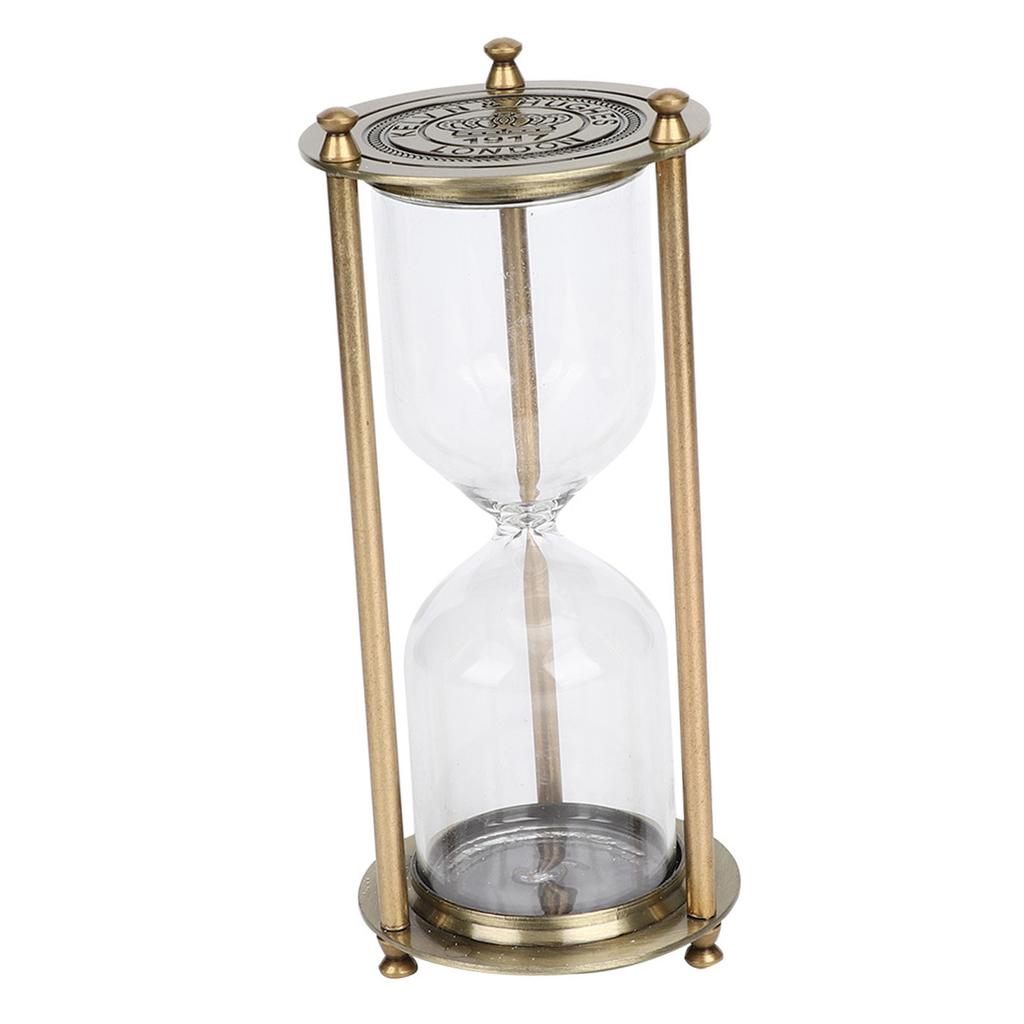 Стеклянные песочные часы Декоративный сплав Стеклянные песочные часы Украшение для гостиной Офисный декор для рабочего стола Петит