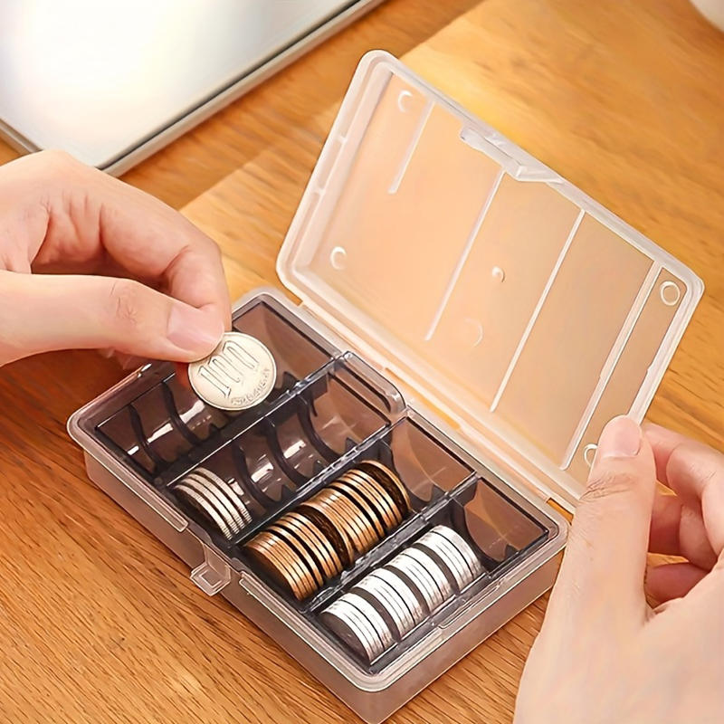 1 шт. Многофункциональная коробка для хранения монет с синим или черным внутренним кейсом для организации коллекционных монет Домашний Офисный Аксессуар