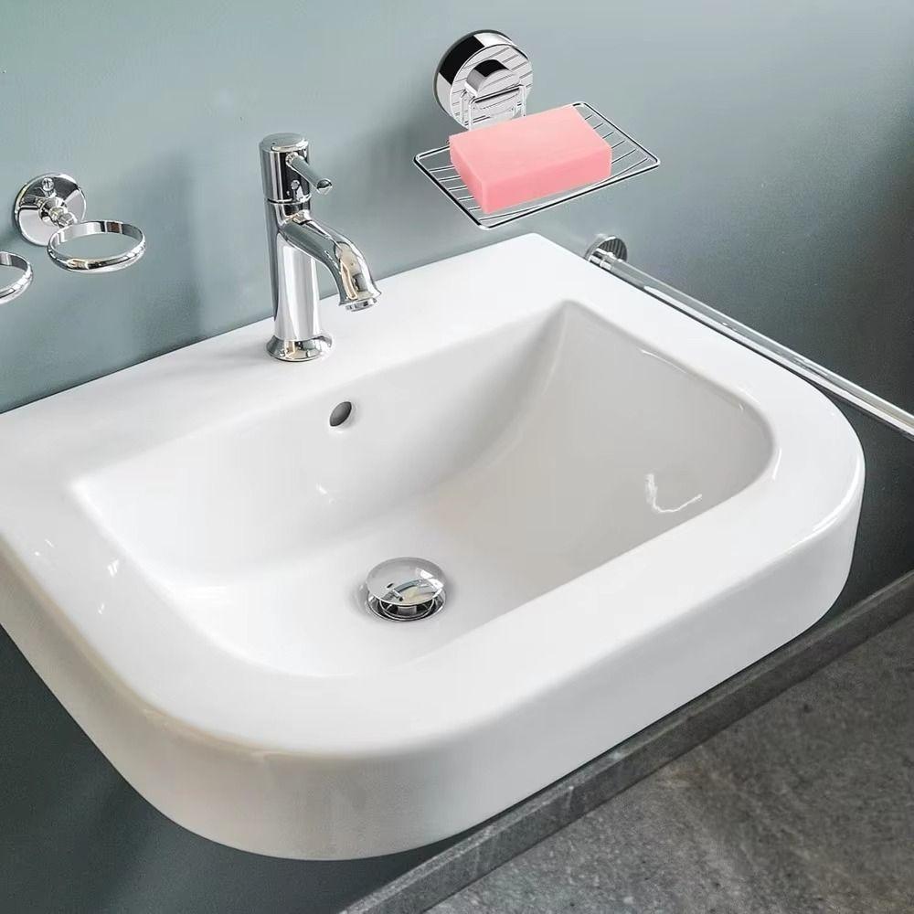 Heavy Duty Soap Tray Stainless Steel Bathroom Soap Dish Neat Storage Sponge Holder Shower Room