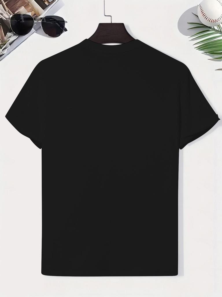 Pizza Graphic Tee Men Summer Casual Short Sleeve Round Neck Breathable Knit TShirt