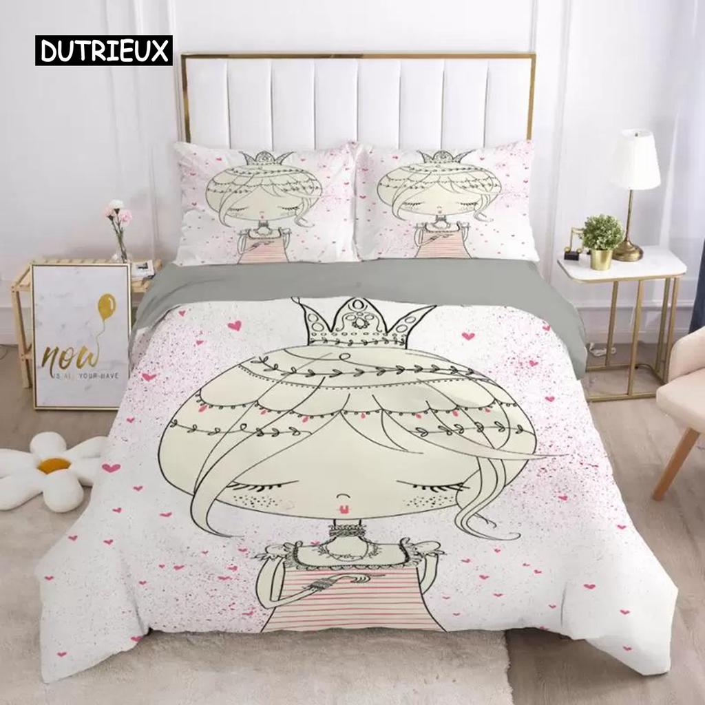 Комплект постельного белья с изображением балерины, размер King, набор постельного белья с принтом «Танцы — моя страсть», микрофибра, узор «Девочка-балетки», пододеяльник