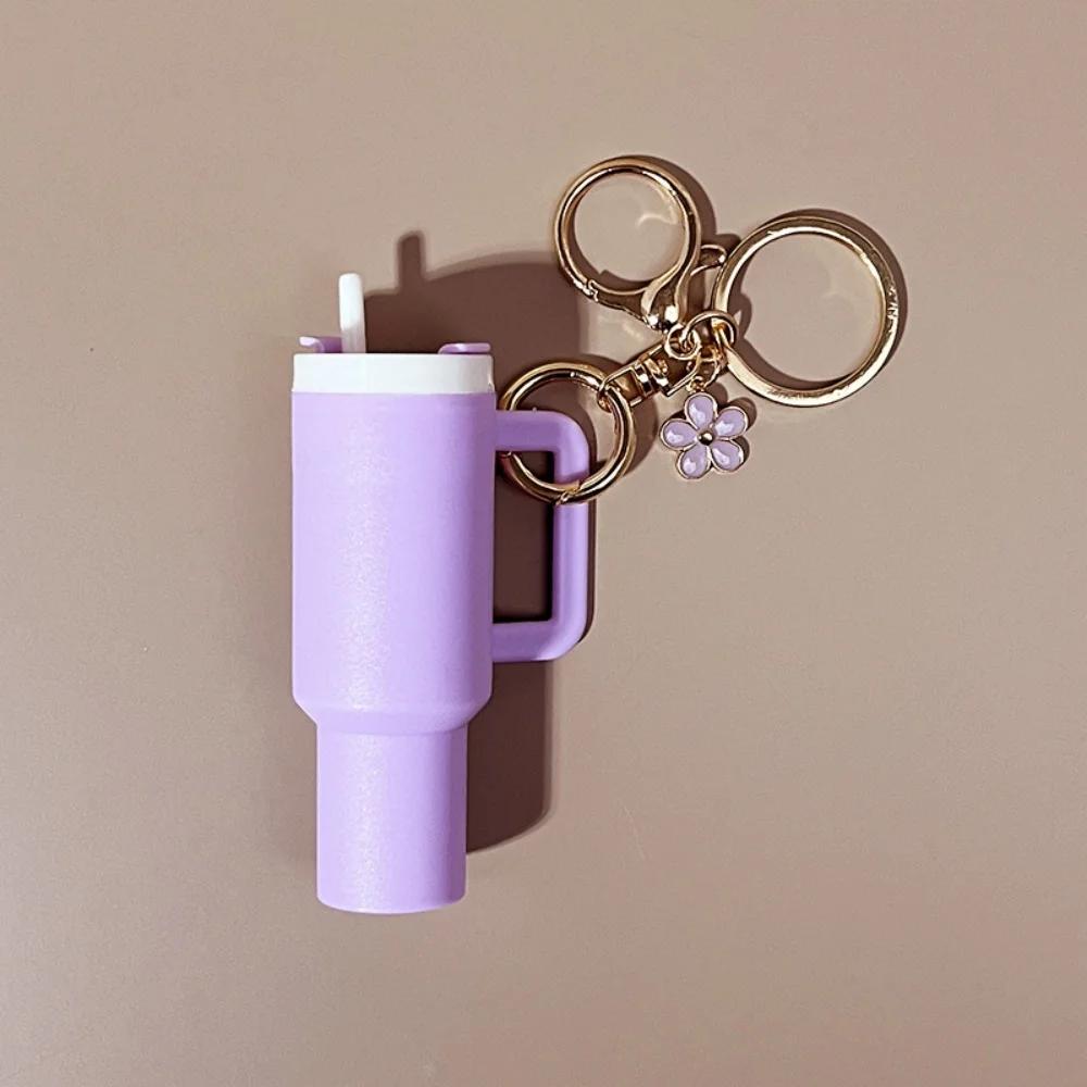 3d Stanley Cup Pendant Keychain Multifunctional Lip Balm Storage Box Keyring For Women Girls Purse Backpack Ornaments Decor