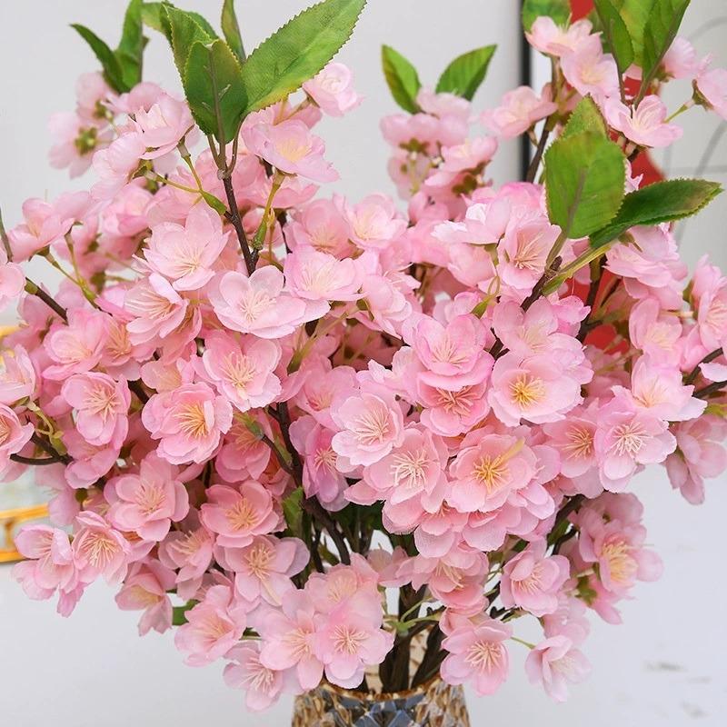 5 шт. шелковые искусственные цветы искусственные цветы ветки искусственные цветы для украшения весенний персиковый букет для дома свадьба вечеринка японский сад декор
