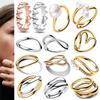 Fashion 925 Sterling Copper Organically Shaped Stacking Rings&Heart&Two-tone Entwined Bands Ring Hot Selling Gift Jewely