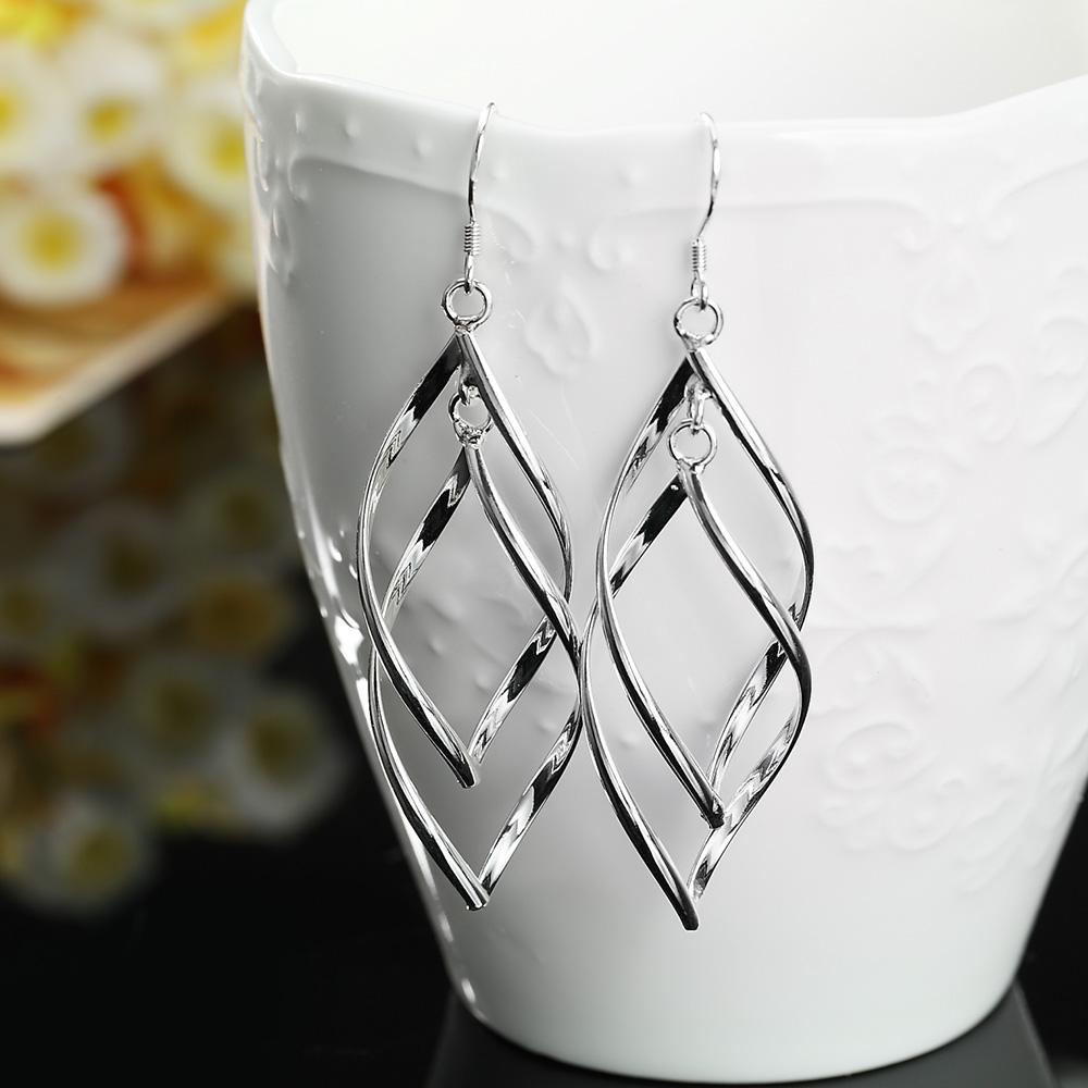 Изящные серьги из стерлингового серебра 925 пробы высокого качества, модные украшения, элегантные женские серьги, висячие длинные свадебные рождественские подарки