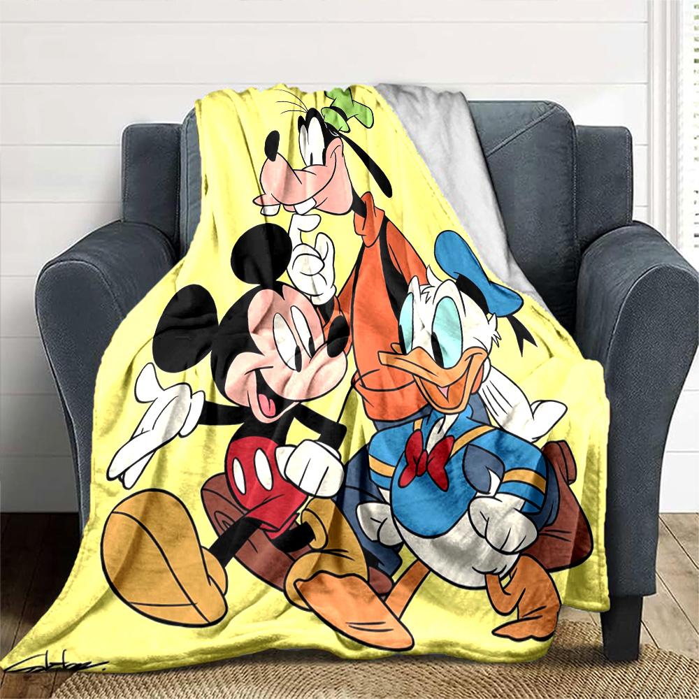 Classic Cartoon Characters Flannel Blanket Super Soft Warm Cozy Blanket For Sofa Bed Office Travel Allseason Home Decor Gift
