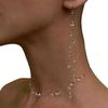 New Fashion Minimalist Transparent Crystal Dewdrop Earrings Niche High-End Unique And Versatile Clavicle Chain