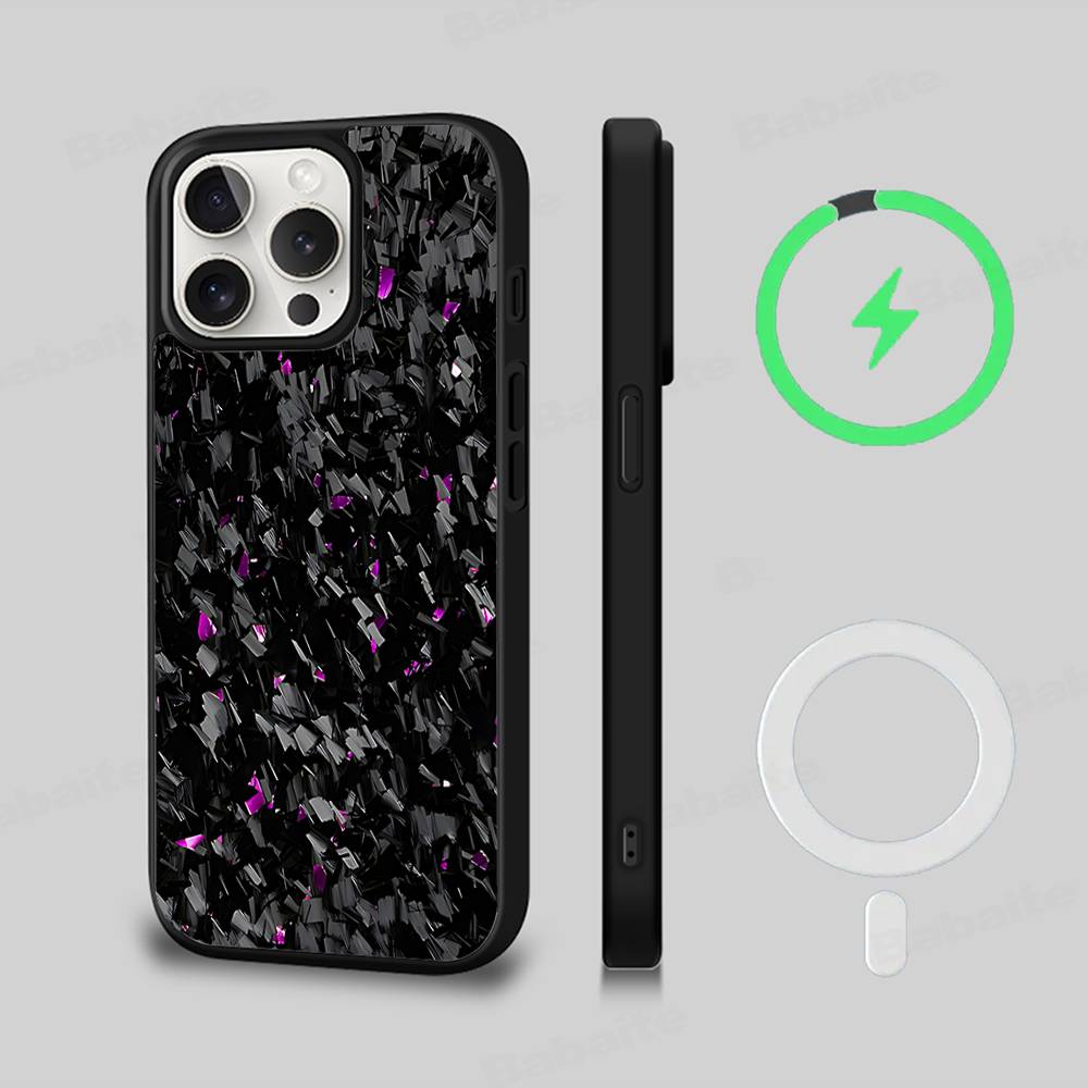 Кованые Fundas из C-углерода для Magsafe Магнитный Беспроводной Чехол для Телефона Для IPhone 11 12 13 14 15 16 17 Pro Max Plus Чехол