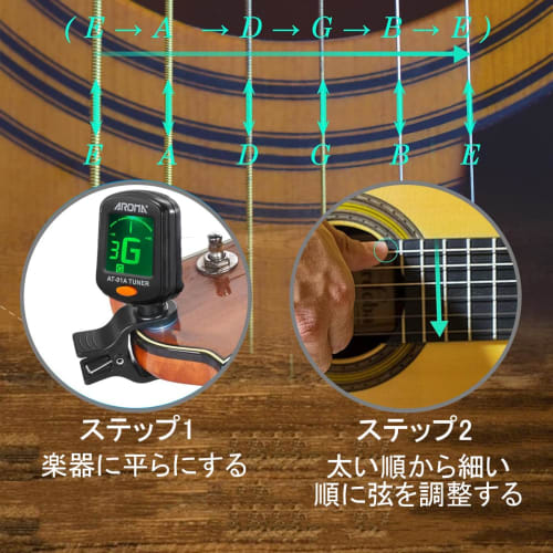 DONGFANGB Guitar Tuner, Clip-on Tuner with Tuning Meter, High Precision Clip-on Tuner for Guitar, Bass, Ukulele, and Violin