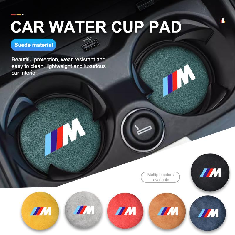 2Pcs Car Water Cup Pads suede Anti-Slip Mats Auto Interior Accessories For BMW E93 F10 F20 F30 F40 F15 F25 F26 F31 F49 F86 M3 M5