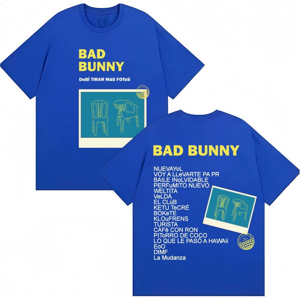 Футболка с туром альбома рэпера Bad Bunny для мужчин и женщин, хипстерские футболки, уютный хлопок, свободная повседневная футболка