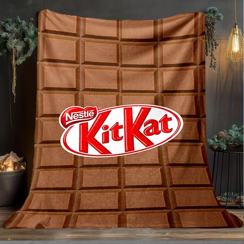 1PC Kit-kat Blanket Flannel Throw for Sofa, Indoor, Camping, Living Room, Office, Chair, And Bed Soft Birthday Christmas Gift