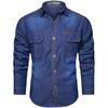 Autumn Denim Long Sleeve Shirt Men's Casual Cotton Washed Men's Denim Shirt