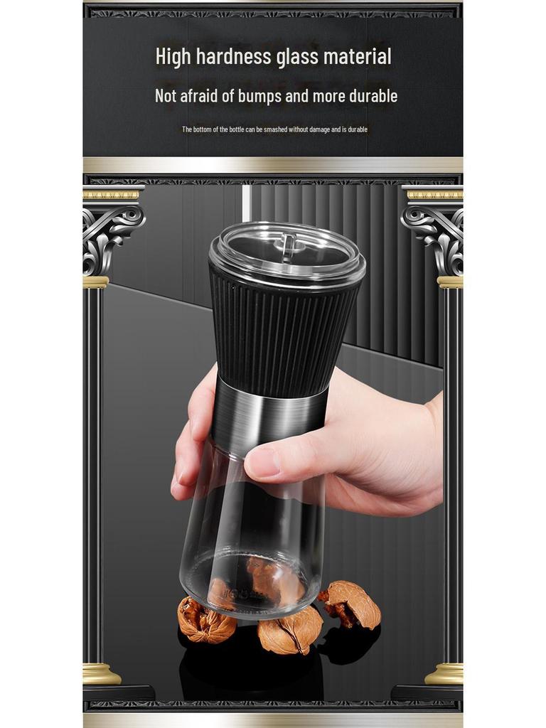 304 Stainless Steel Hand-Crank Coffee Grinder: Large Capacity, Portable, Multi-Function Bean Grinder for Home Use.
