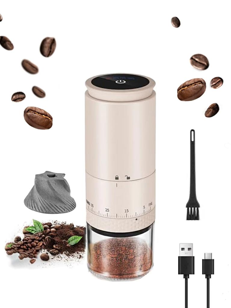 1500mAh Electric Coffee Grinder Externally Adjustable Type-C Charging Coffee Burr Grinder Bean Grinding Machine Coffee Maker