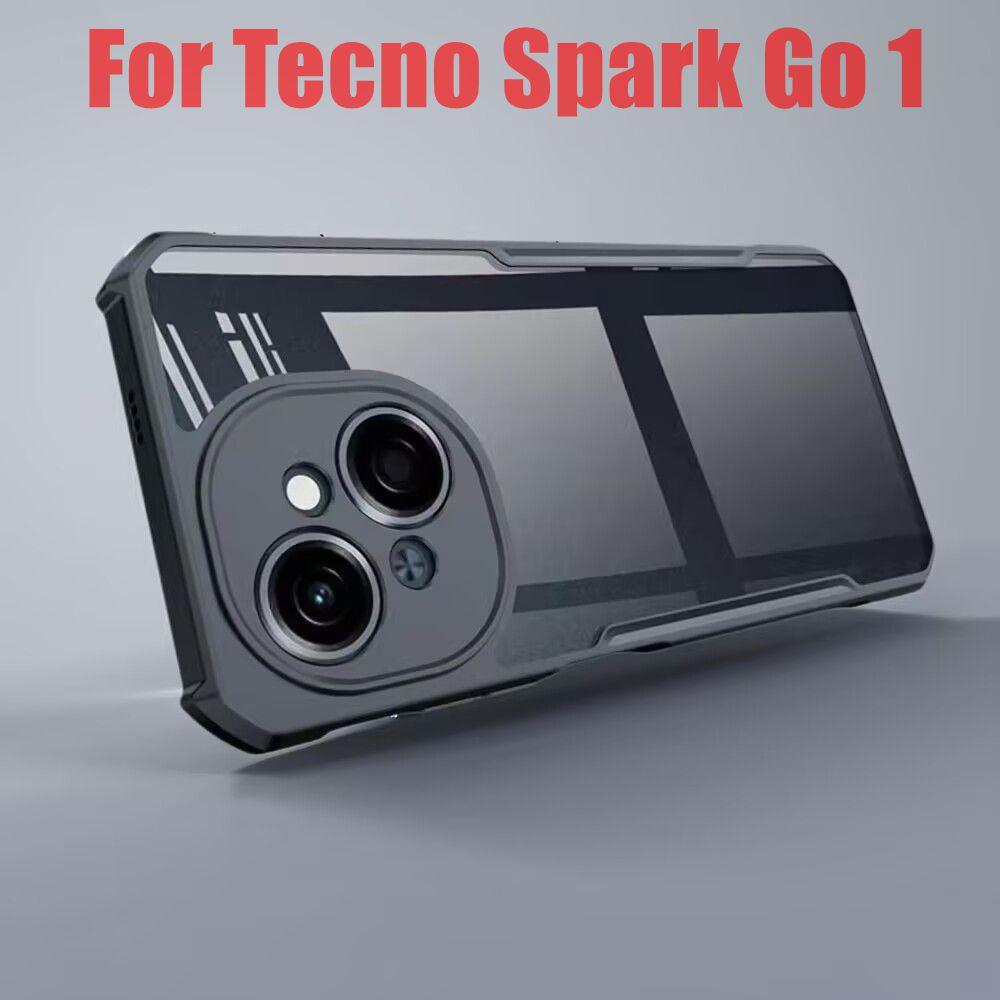 Чехол для Tecno Spark Go 1 Spark Go 2025 2024 Акриловый Прозрачный Ударопрочный Подушка Безопасности Мягкий Spark 10 20 Pro 10C 20C 30C Чехол для Телефона