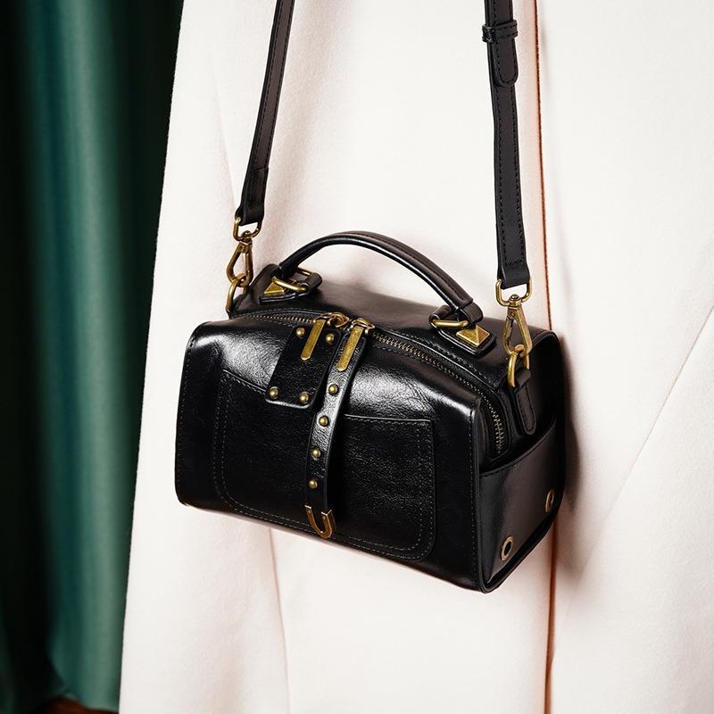 Сумка-подушка Commuter Vintage Top Layer из воловьей кожи с горизонтальным креплением для рук из натуральной кожи для женщин через плечо