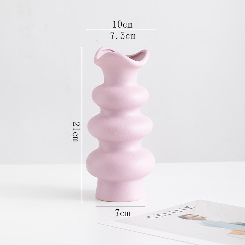 Purple modern ceramic decorative vase with dried flowers dining table foyer living room flower arrangement and decoration vases