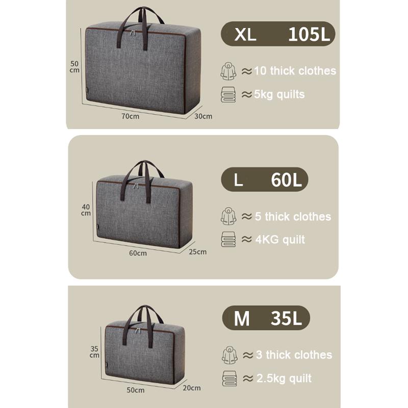 Большие пылезащитные сумки для хранения одежды под кроватью, ткань Оксфорд, стеганое одеяло, водонепроницаемая сумка для хранения, органайзер на молнии, гардеробные коробки