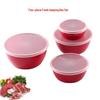 Four-Piece Fresh-Keeping Bowl Set with Lids - Round Storage for Fruits & Vegetables, Ideal for Picnics