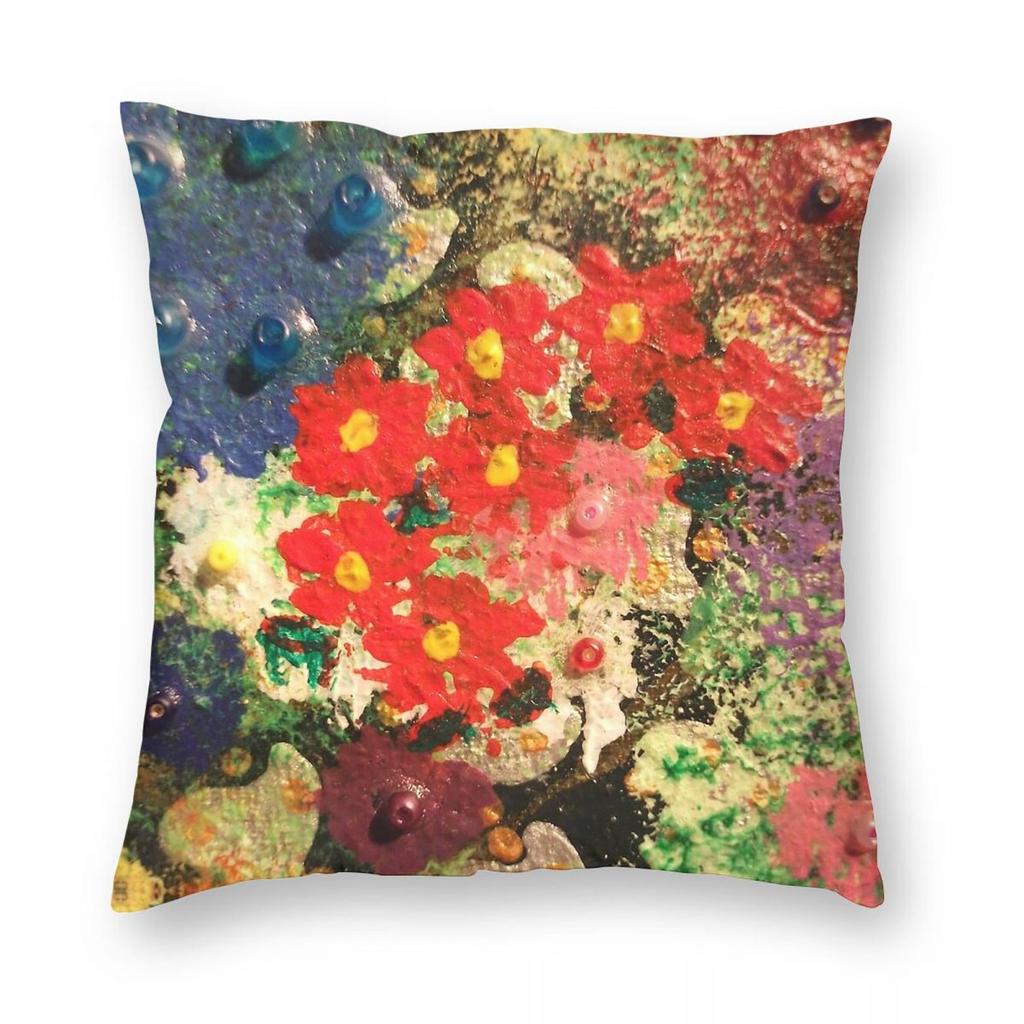 Scarlet Mandala Square Pillowcase Polyester Linen Velvet Creative Zip Decorative Pillow Case Sofa Cushion Cover