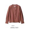Araltay New Arrival Fashion Style Women's Clothing Fashion All-Match Linen Blend Pilot Jacket Outwear 8332586