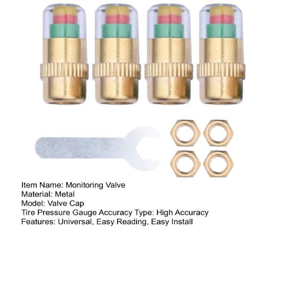 Tire Pressure Monitoring Valve Stem Caps Visual Tri-Color Alert Caps Waterproof Tire Pressure Gauge Replacement Caps for Cars Trucks SUVs