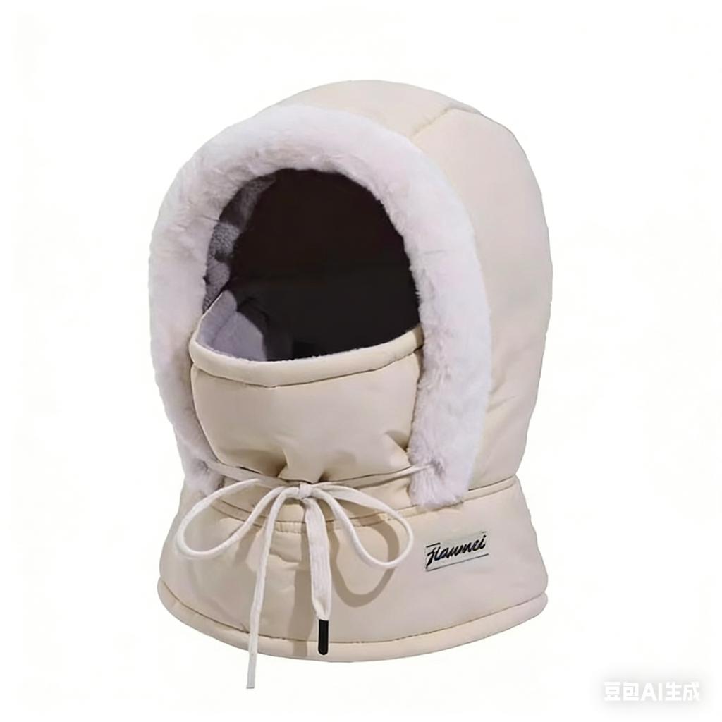 Autumn Winter Down Hat with Hood Unisex Thickened Warm Windproof and Waterproof Cap for Men Women Outdoor Skiing Hiking