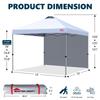 MASTERCANOPY Tarp Set of 1 Side Steel Water UV Outdoor Use Weight Bag One-Touch Tent, Sheet, 2M/2.5M/3M, 3-Level Adjustment, Frame, Wind-Resistant
