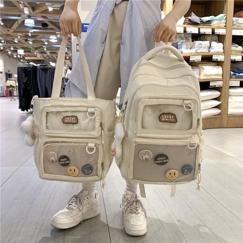 Japanese All-match High-face Value Large-capacity JK Transparent Pain Bag Light Schoolbag Women's Simple Backpack