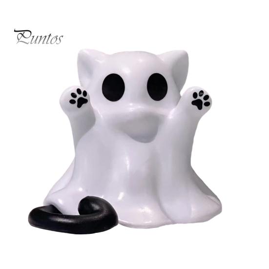Черная Кошка-Призрак Декоративная Фигурка, 3D Печатное Декоративное Украшение, Фигурка с Гладкой Поверхностью, Мини Настольное Украшение, Подарок на Хэллоуин для Влюбленных, Статуэтка