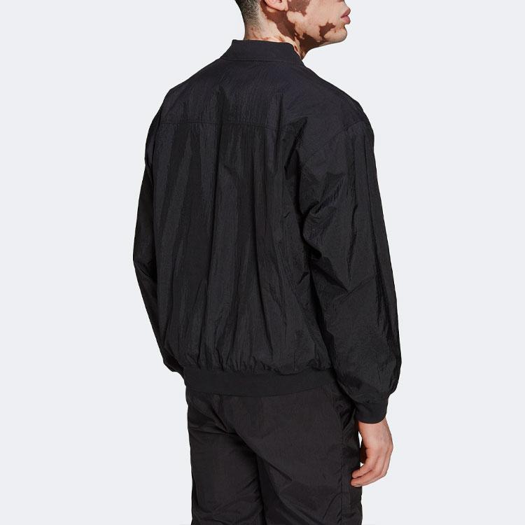 adidas Оригинальная мужская куртка с однотонным воротником-стойкой и несколькими карманами, осенний сезон, черная HK2745