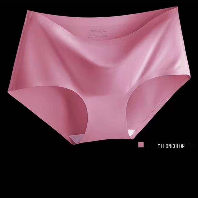 Women's Ice Silk Seamless Mid-Waist Panties - Breathable, Sexy Triangle Design