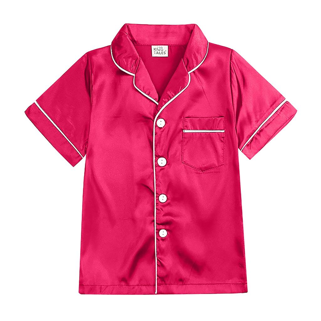 Мальчики Девочки Однотонные Пижамы Верхние Штаны Два Комплекта Домашней Одежды