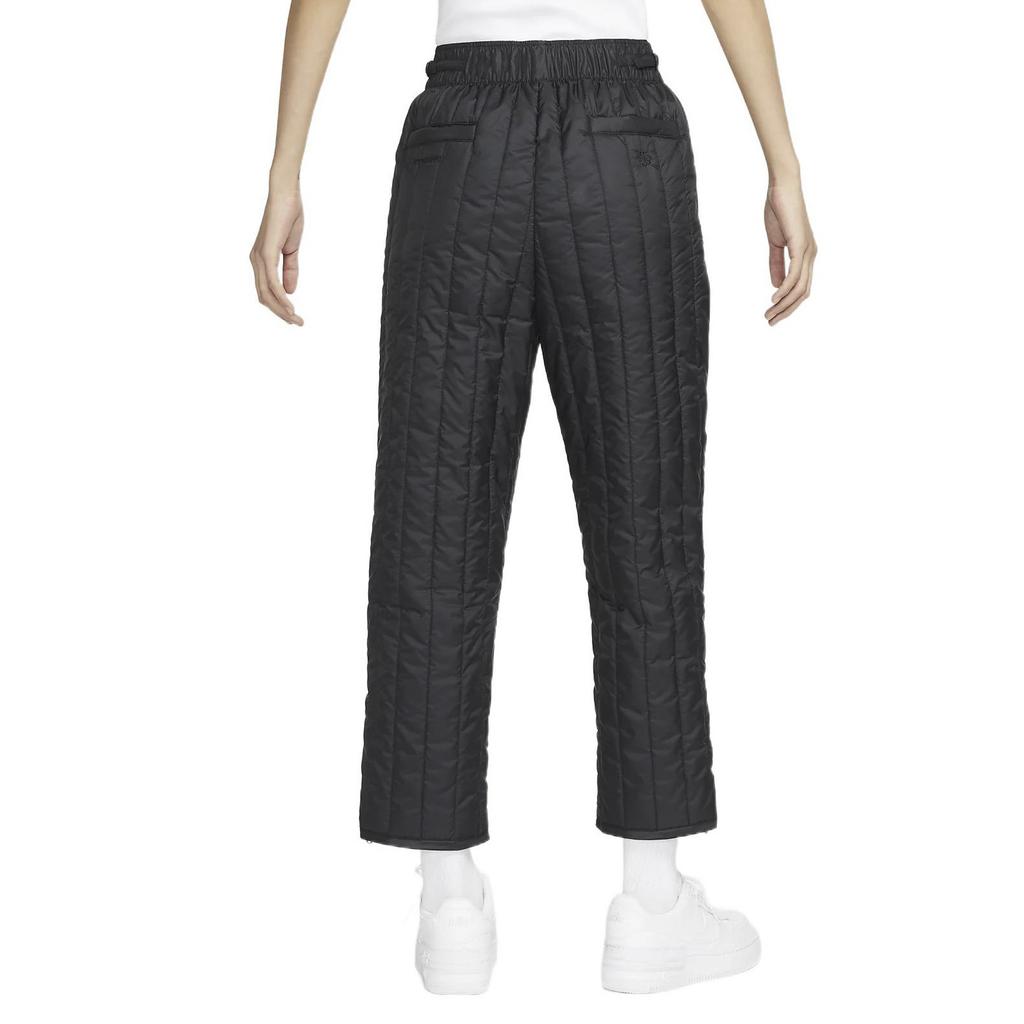 Nike Sportswear Therma-FIT Tech Pack Solid High-Waisted Quilted Warm Loose Cotton Pants Women Bottoms Black DQ6962-010