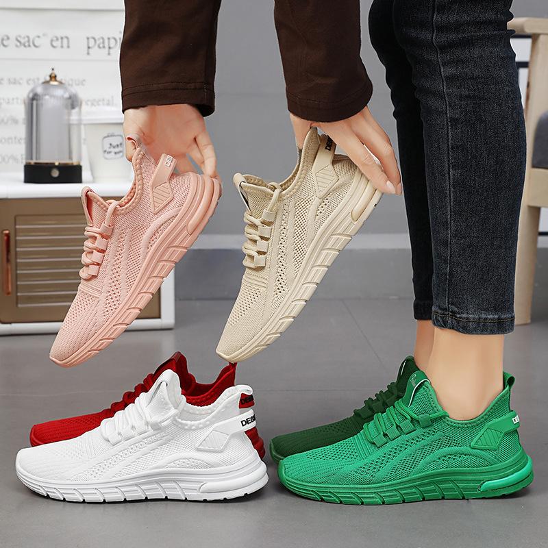 Shoes Women's 2025 Summer New Single Shoes Casual Breathable Running Shoes Air Cushion Sports Shoes
