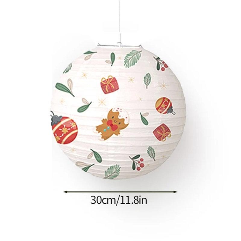 Hanging Lantern Chinese Paper Ball Lampion Christmas Festival Decoration Accessories Santa Xmas Gift Craft Decor Christmas Tree